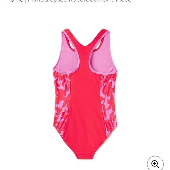 Speedo Splice Racerback One Piece Bittersweet print 10 NWT IN PACKAGING - Picture 3 of 9